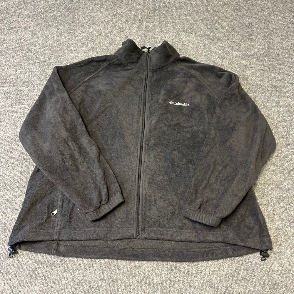 Columbia Fleece Jacket Womens Size 2X Black Full Zip Mock Neck Outdoor 60464
